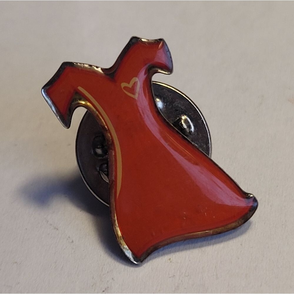 American Heart Association "Go Red for Women" red dress lapel pin